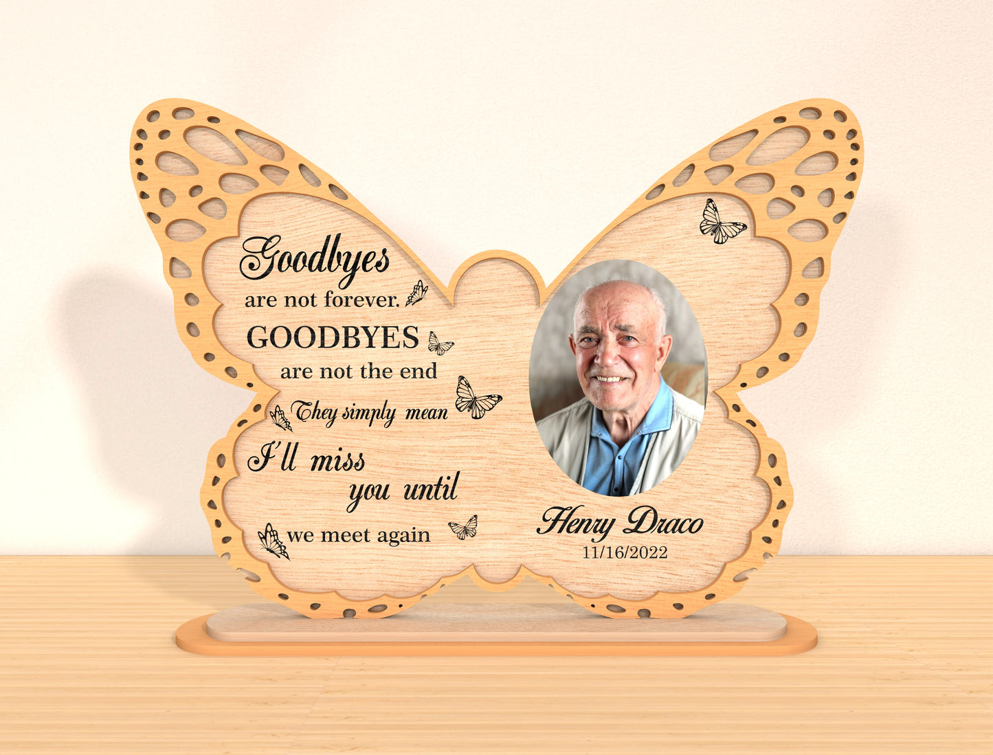 Butterfly Photo Memorial Sign SVG Laser Cut File for xTool