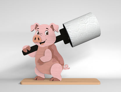 Farm Animal Toilet Paper Holder SVG Bundle for Glowforge and LightBurn
