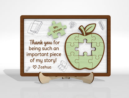 Teacher Puzzle Tabletop Sign SVG Bundle Laser Cut File for Glowforge and xTool