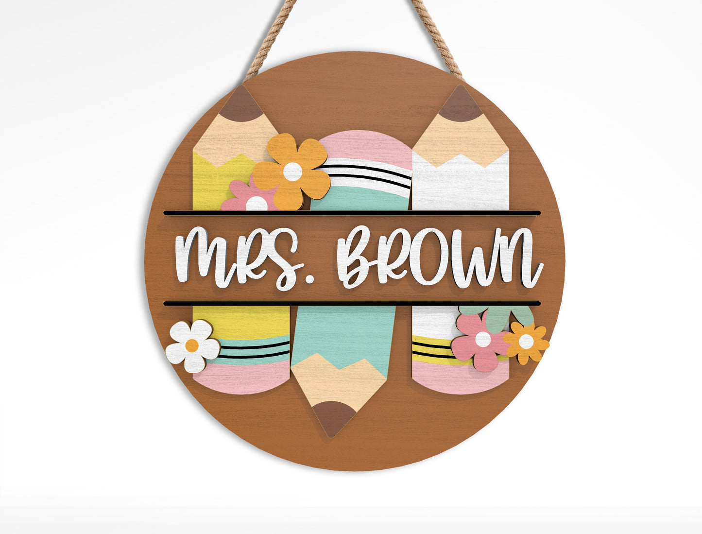 Personalized Teacher Sunflower Classroom Sign SVG Bundle Laser Cut File for Glowforge