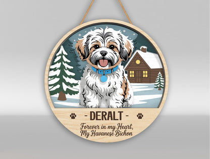 Dog Memorial Christmas Door Sign SVG Personalized Pet Remembrance Laser Cut File for Glowforge