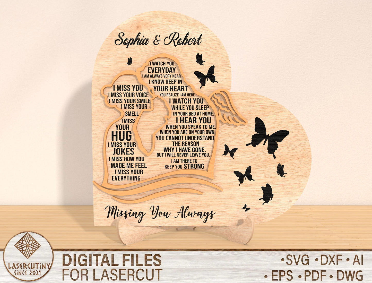 Heart Memorial Photo Plaque SVG Laser Cut File for Glowforge