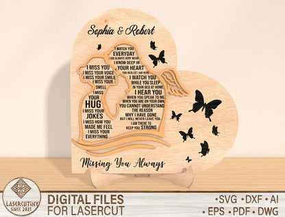 Heart Memorial Photo Plaque SVG Laser Cut File for Glowforge