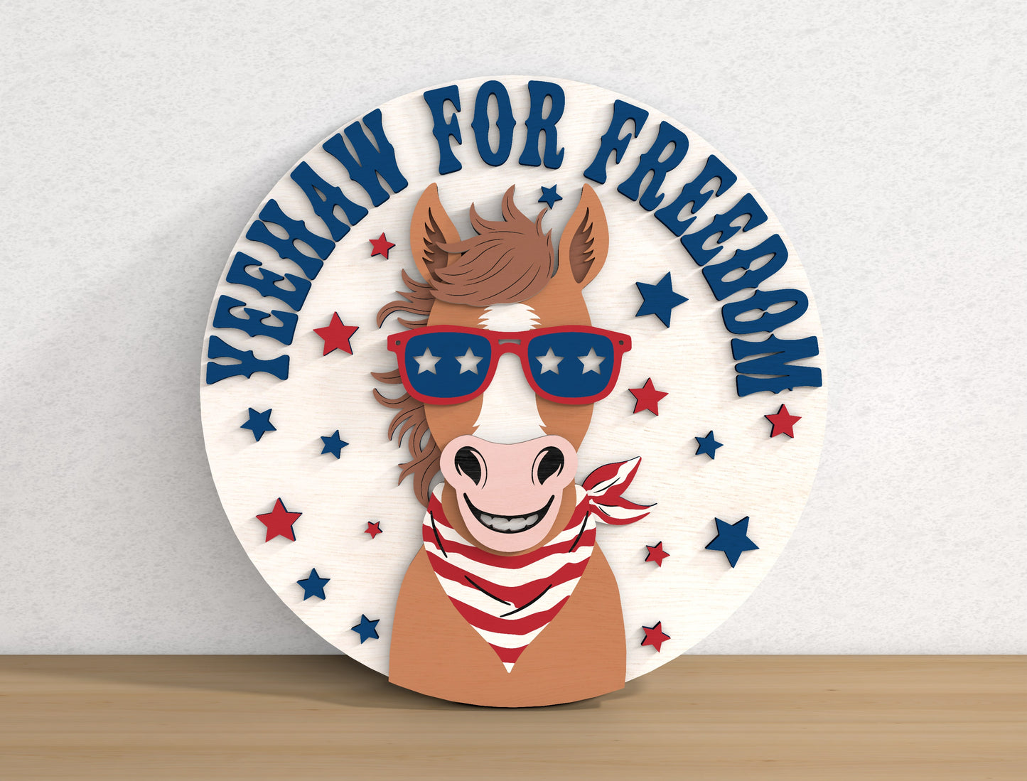 Patriotic Animal Door Hanger SVG Bundle for Glowforge