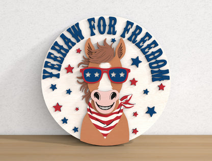 Patriotic Animal Door Hanger SVG Bundle for Glowforge