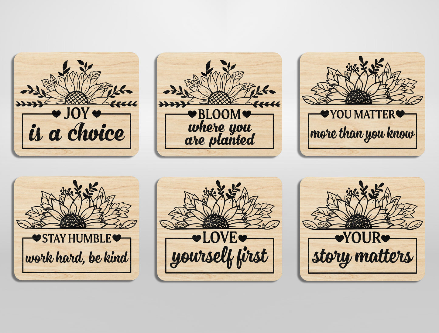 Motivational Fridge Magnet SVG Bundle for xTool and Glowforge