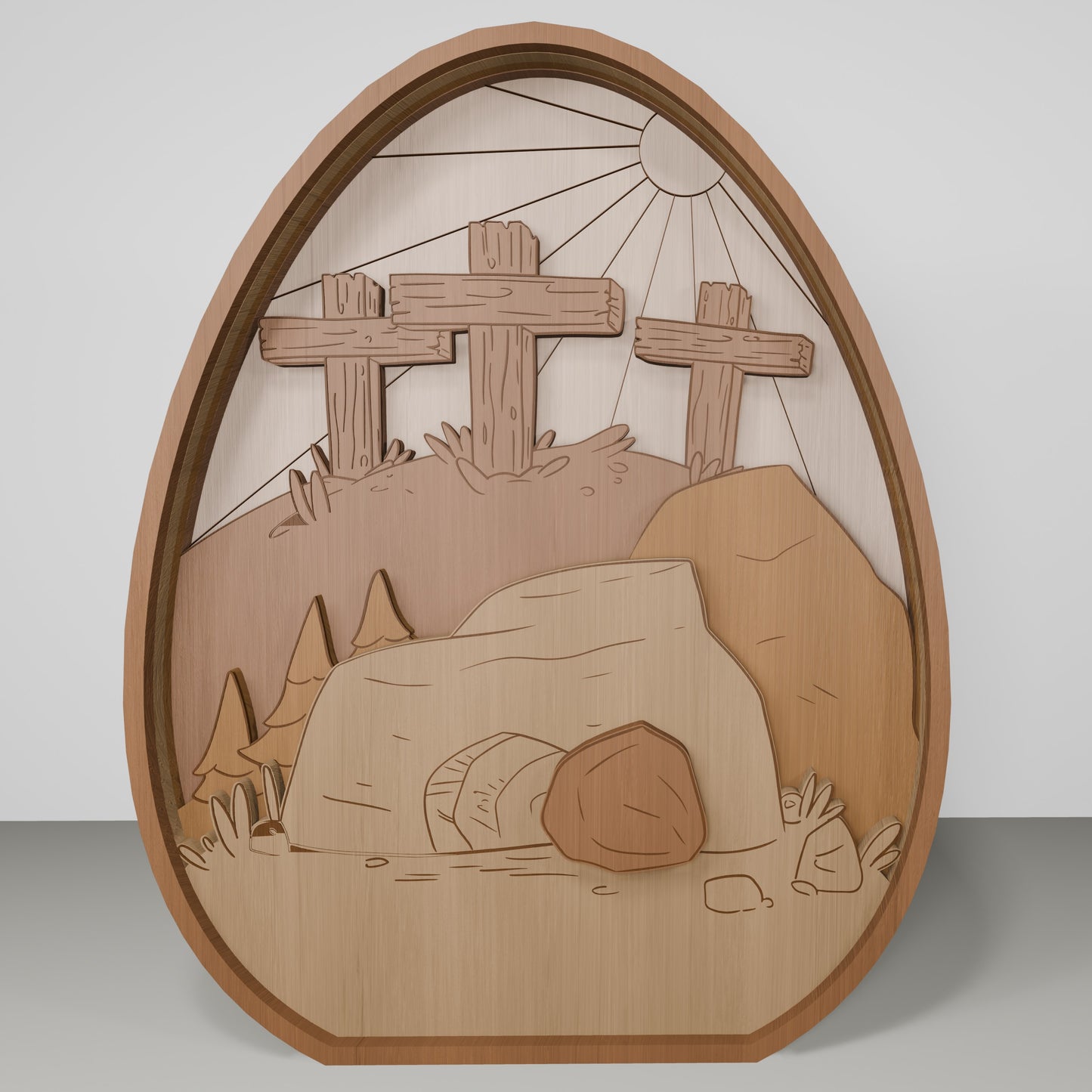 Christian Easter Jesus Cross Tabletop Scene Set SVG for LightBurn and xTool