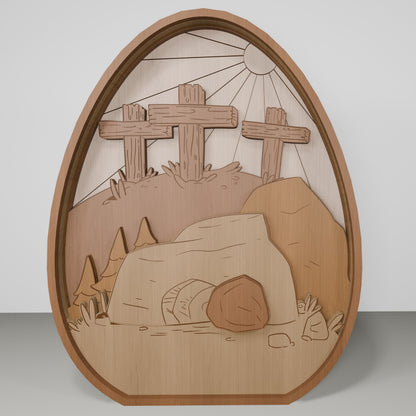 Christian Easter Jesus Cross Tabletop Scene Set SVG for LightBurn and xTool