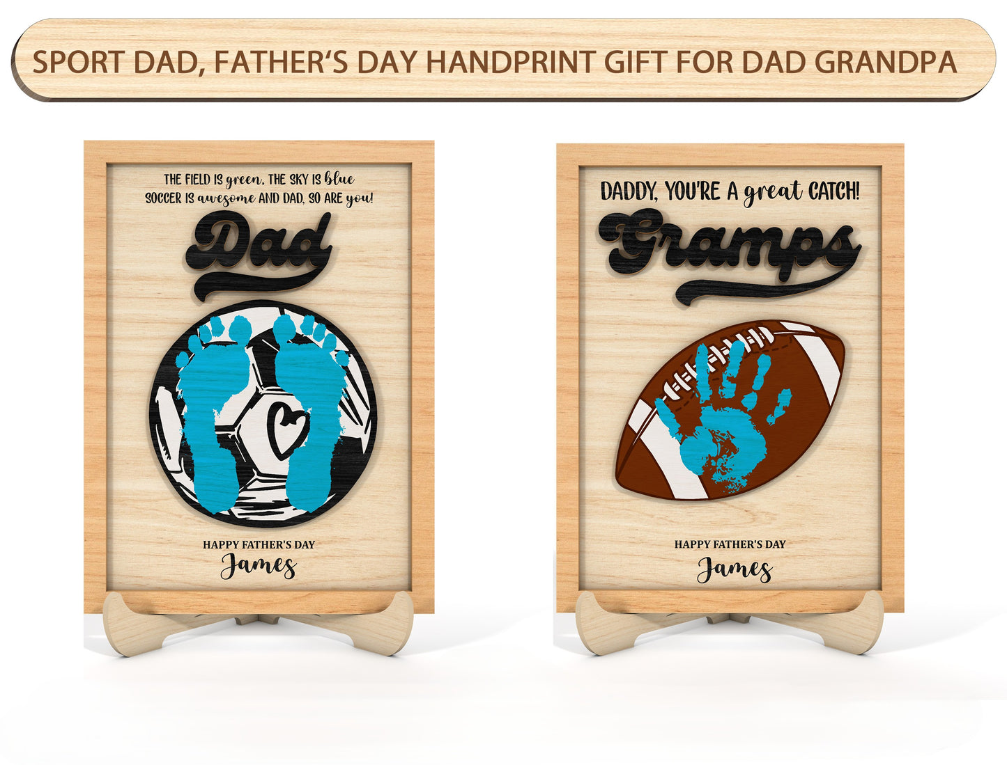 Sports Dad Handprint SVG Laser Cut File for xTool and Glowforge