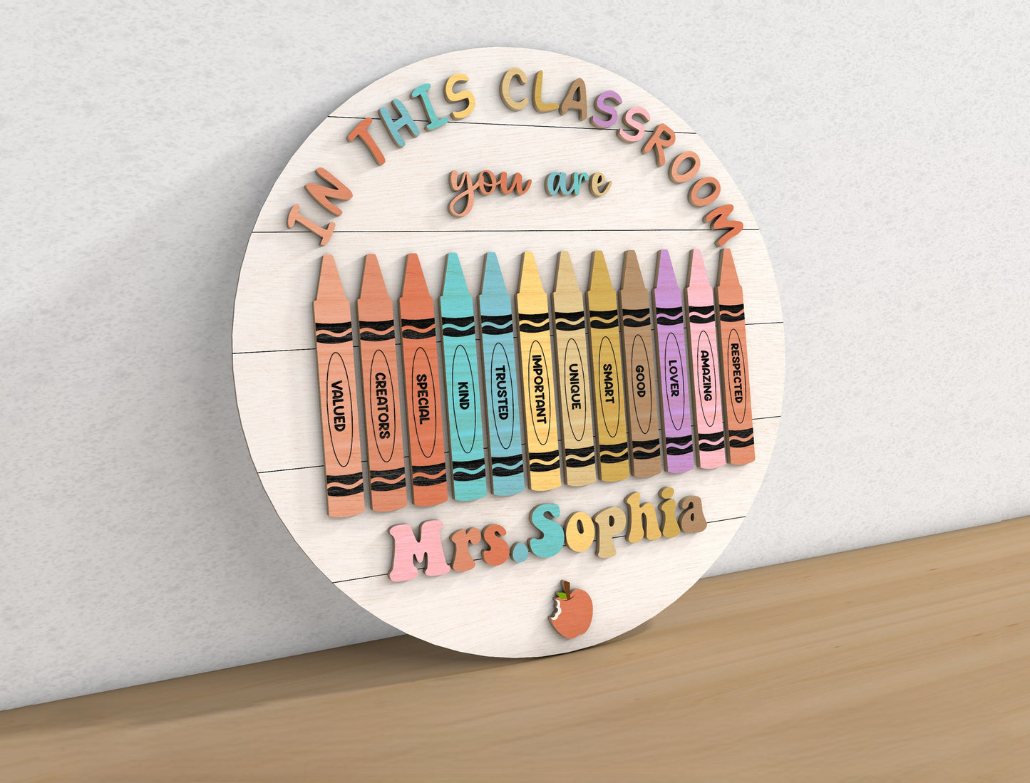 Personalized Classroom Door Sign SVG for Glowforge and LightBurn