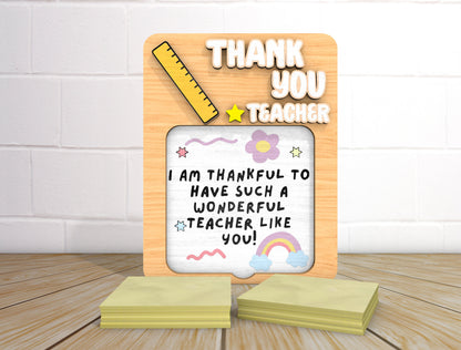 Teacher Sticky Note Holder SVG Bundle for Glowforge and LightBurn