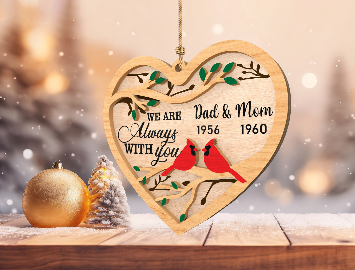 Remembrance Heart Ornament SVG for Glowforge and LightBurn