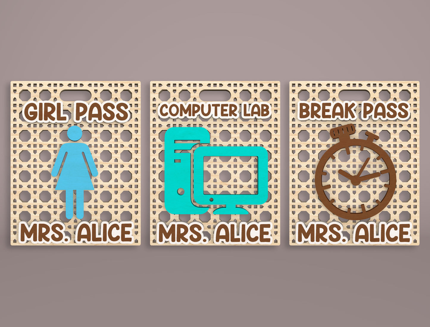 Personalized Hall Pass SVG Bundle  Laser Cut File for Glowforge and LightBurn