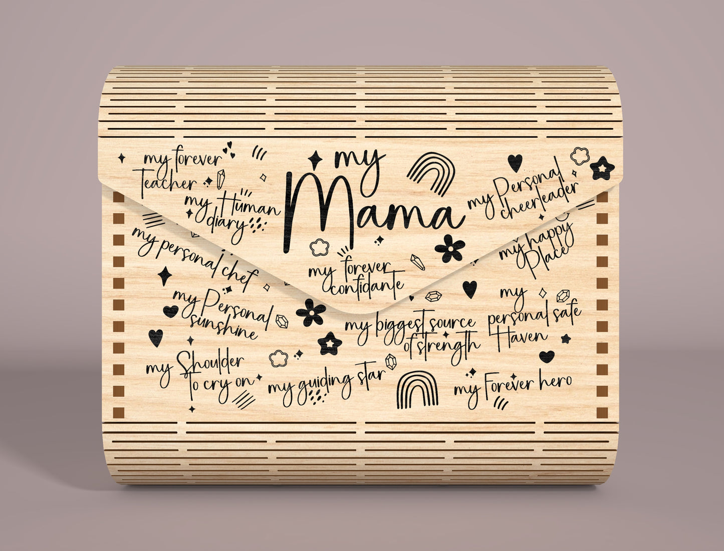 Mom Clutch Bag SVG Personalized Envelope Pouch for Glowforge