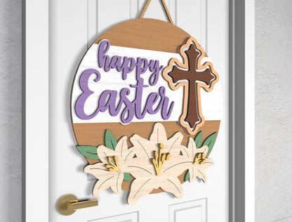 Easter Blessings Cross Door Signs SVG Bundle 2 Designs for Glowforge and xTool