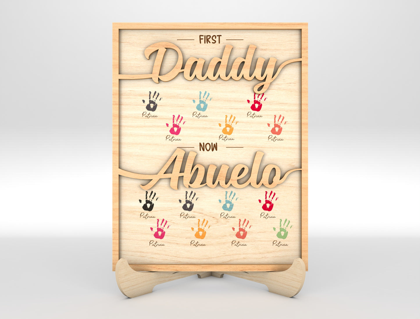 Dad Handprint Keepsake Sign SVG Laser Cut File for xTool and LightBurn