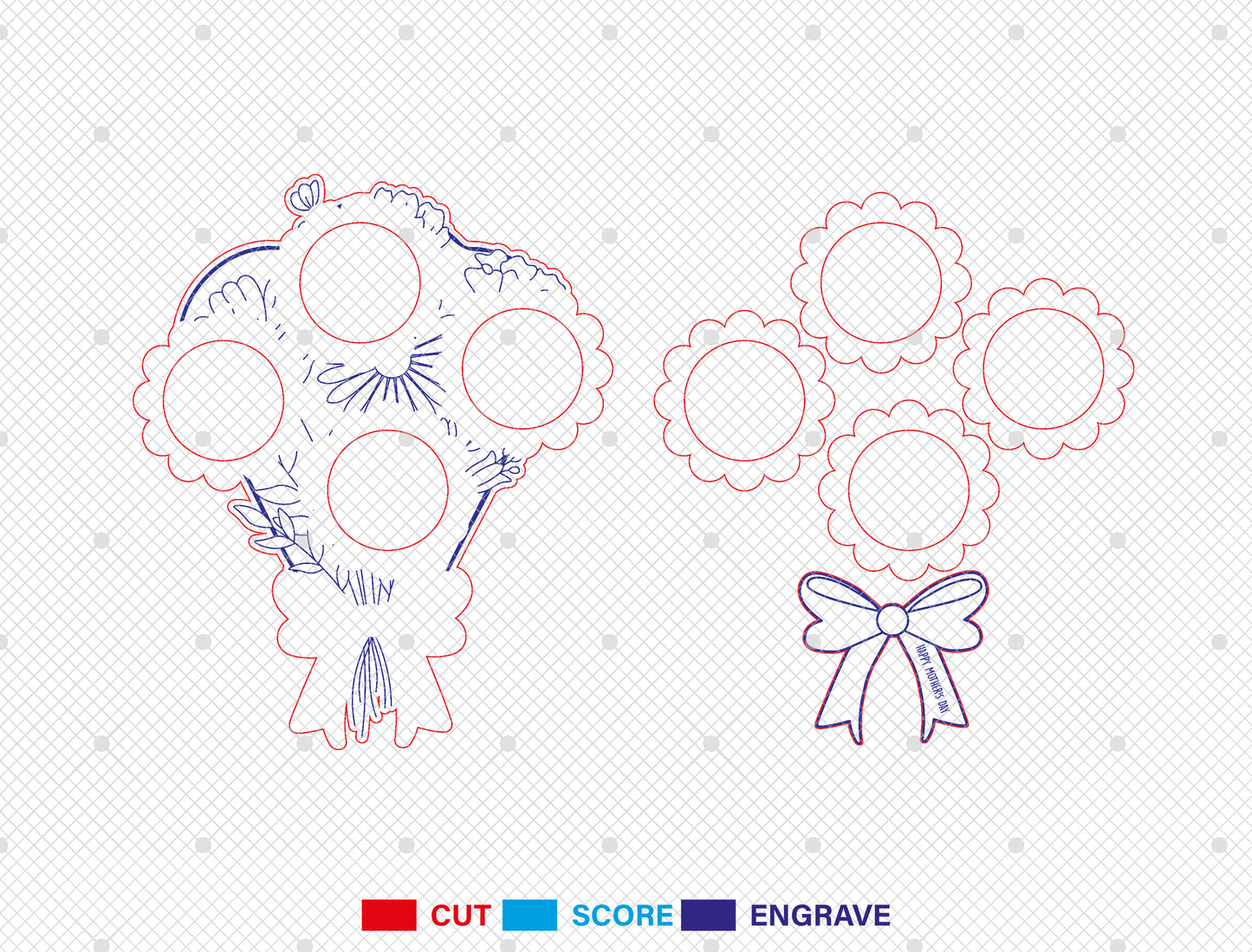 Mother’s Day Bouquet Photo Frame Laser Cut File | Floral Picture Holder | Personalized Wooden Decor | Glowforge, xTool, LightBurn , etc...