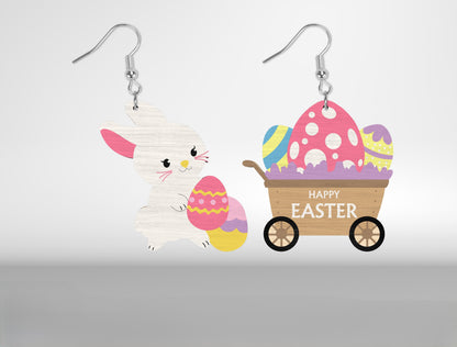 Easter Day Earrings SVG Set 12 Bunny Chick Jewelry for Glowforge and xTool