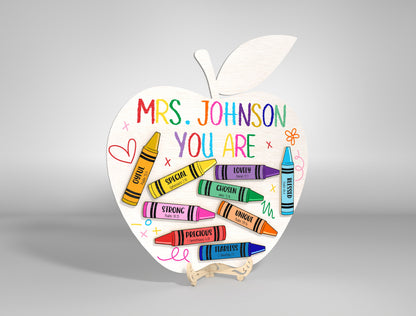 Teacher Appreciation Apple Standing Sign Laser Cut File SVG for LightBurn and Glowforge