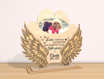 Dog Paw Angel Wings Photo Memorial SVG for Glowforge Users