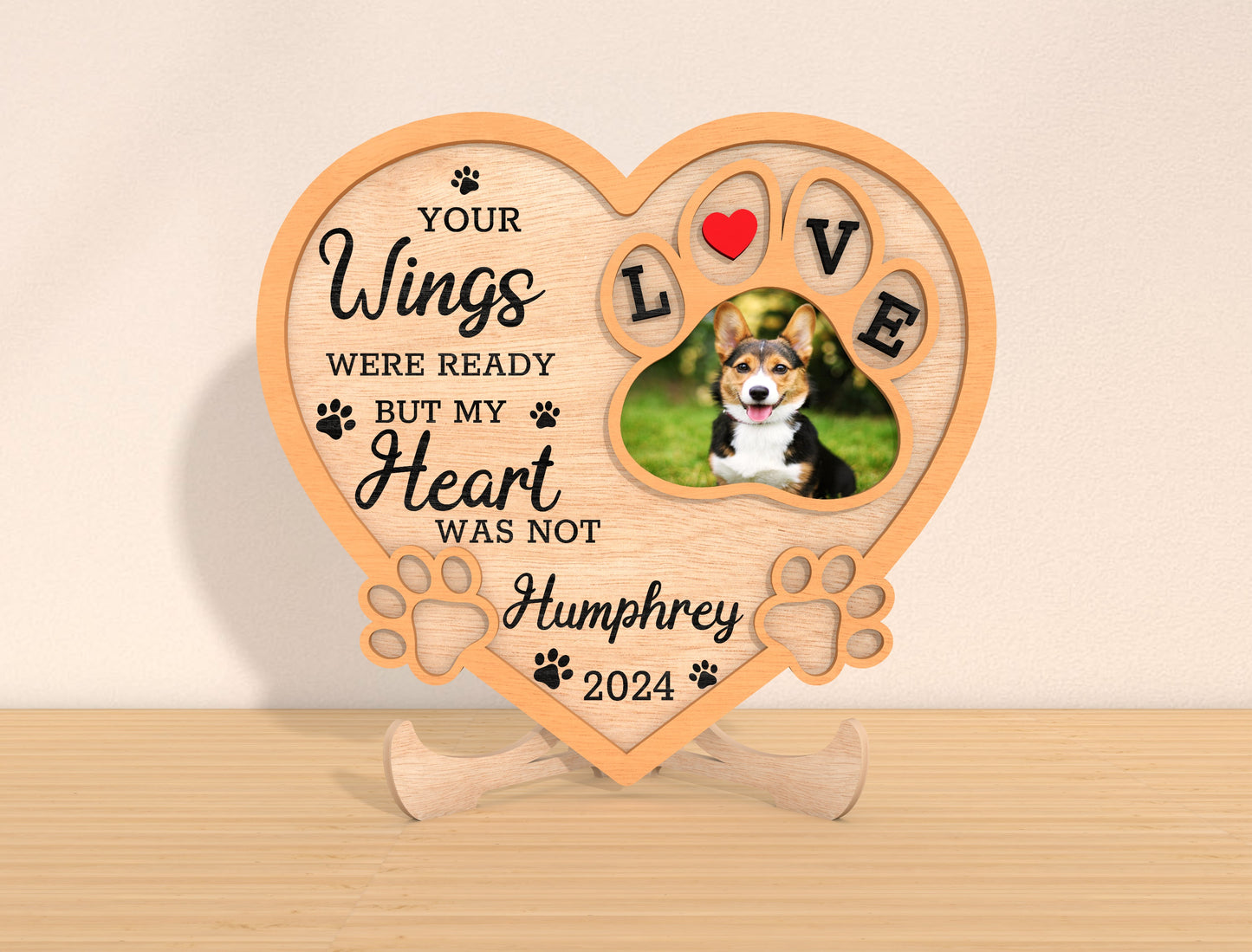 Pet Memorial Heart Photo SVG Laser Cut File for xTool and Glowforge
