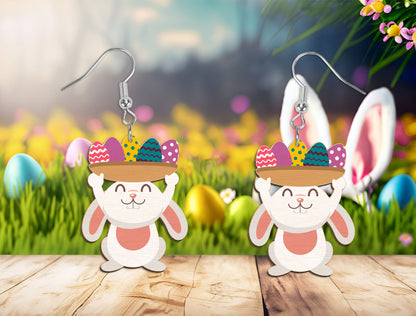 Easter Bunny Jewelry SVG Cute Bunny Egg Earrings for Glowforge and xTool