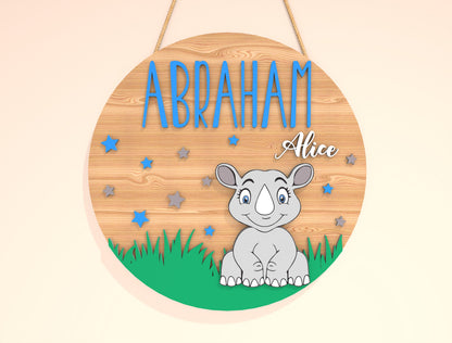 Personalized Baby Animal Name Sign SVG Bundle for xTool and Glowforge