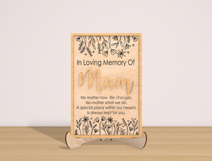 In Loving Memory Mother Sign SVG Laser Cut File for Glowforge