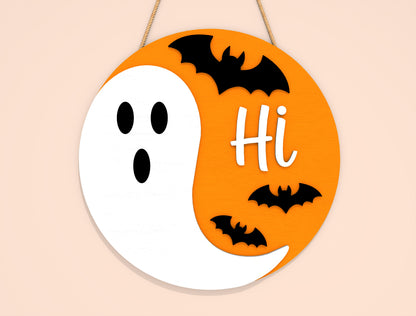 Halloween Ghost Door Hanger SVG Bundle for Glowforge LightBurn