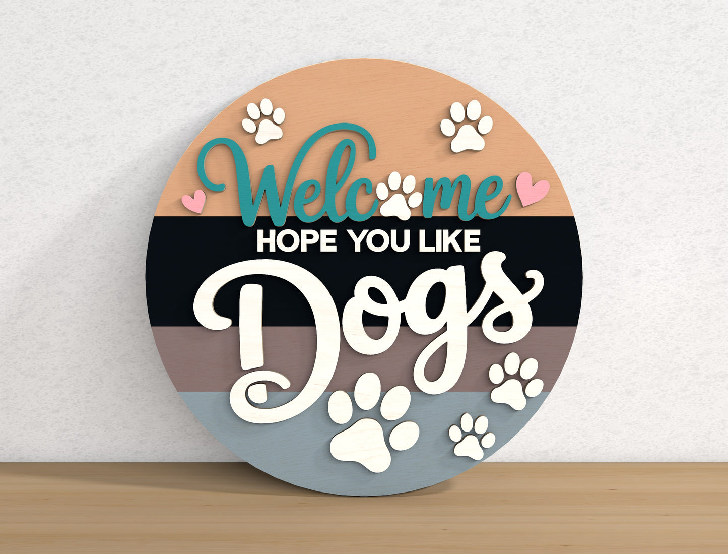 Dog Lover Welcome Door Sign SVG Bundle for xTool and Glowforge
