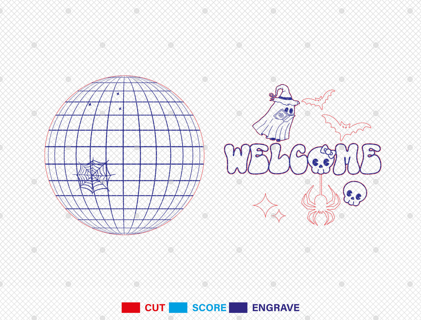 Halloween Welcome Door Sign SVG Spooky Ghost Laser Cut File for xTool