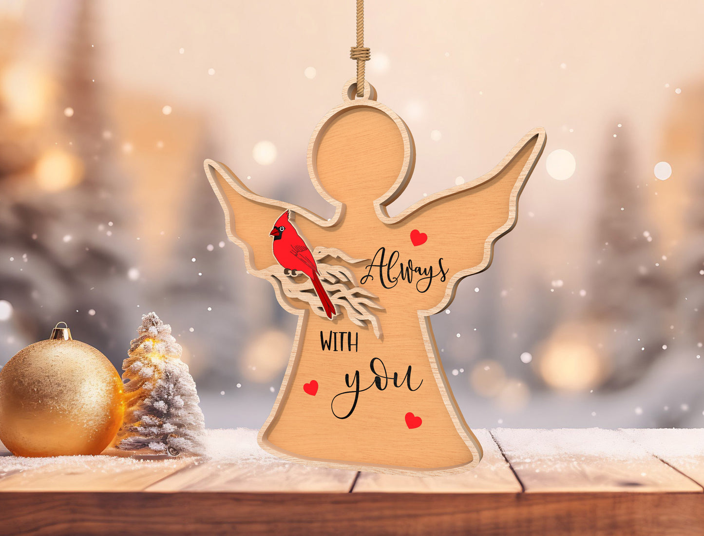 Cardinal Angel Memorial Ornament SVG Bundle Laser Cut File for Glowforge xTool LightBurn