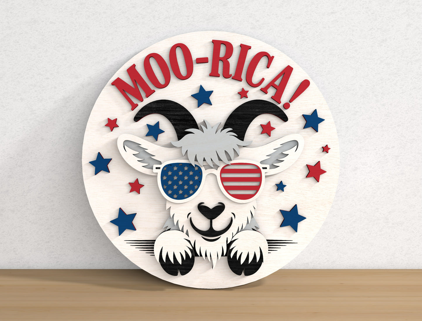 Patriotic Animal Door Hanger SVG Bundle for Glowforge