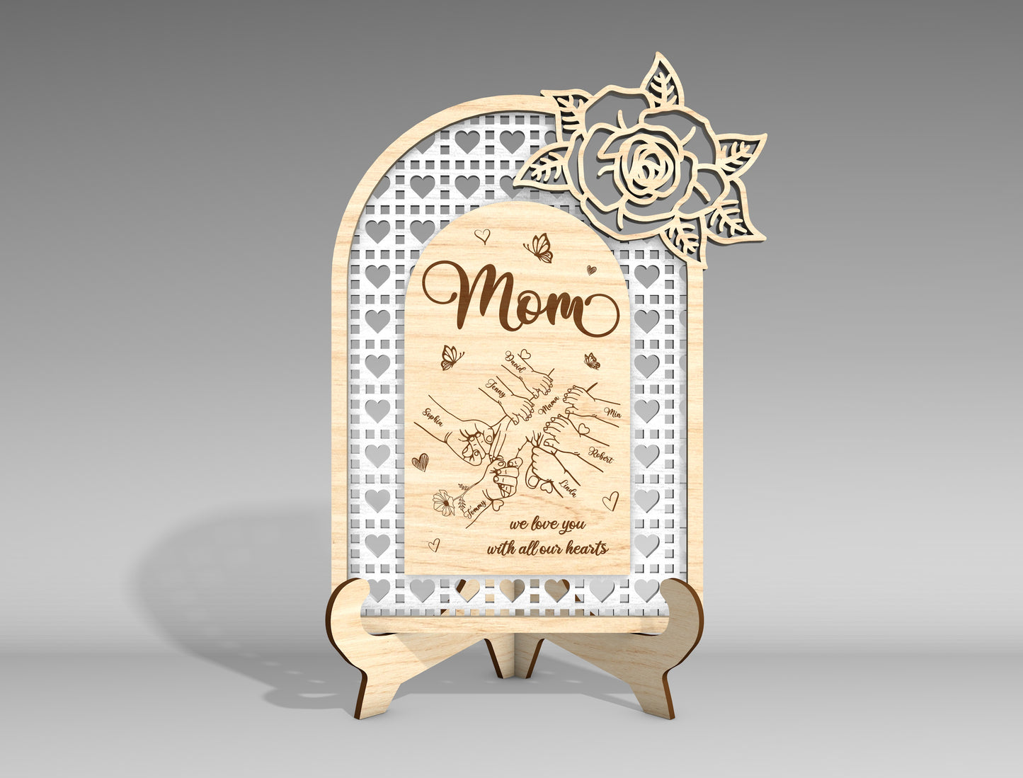 Floral Arch Mom Sign SVG Bundle Mother's Day for Glowforge and xTool