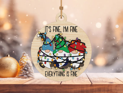 Funny Christmas Quote Round Ornament Laser Cut File | Ready to Cut | Glowforge, xTool, LightBurn, etc.