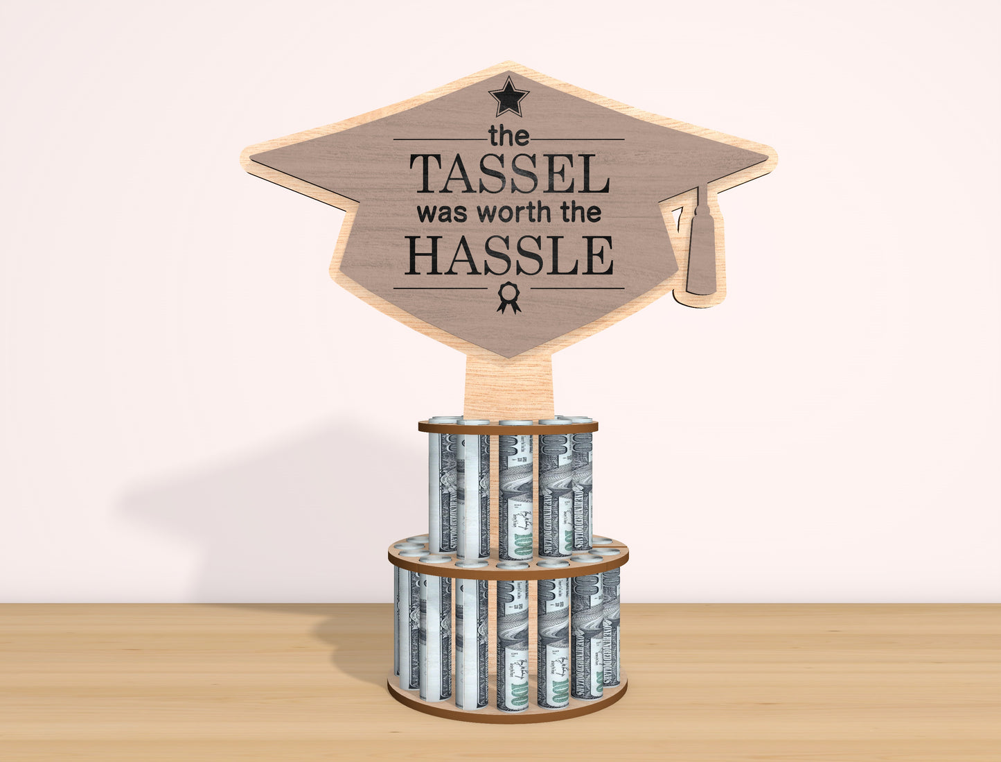 Graduation Money Cake Topper SVG Laser Cut File for xTool and Glowforge