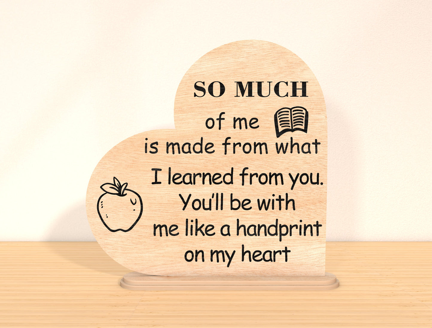 Teacher Thank You Tabletop Sign SVG for Glowforge and LightBurn