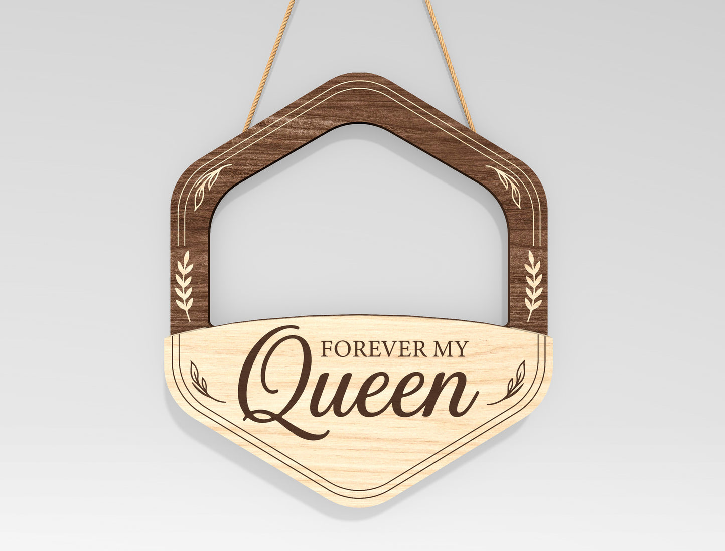 Mom Hanging Flower Holder SVG Engraved Frame Laser Cut File for xTool and LightBurn
