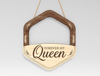 Mom Hanging Flower Holder SVG Engraved Frame Laser Cut File for xTool and LightBurn
