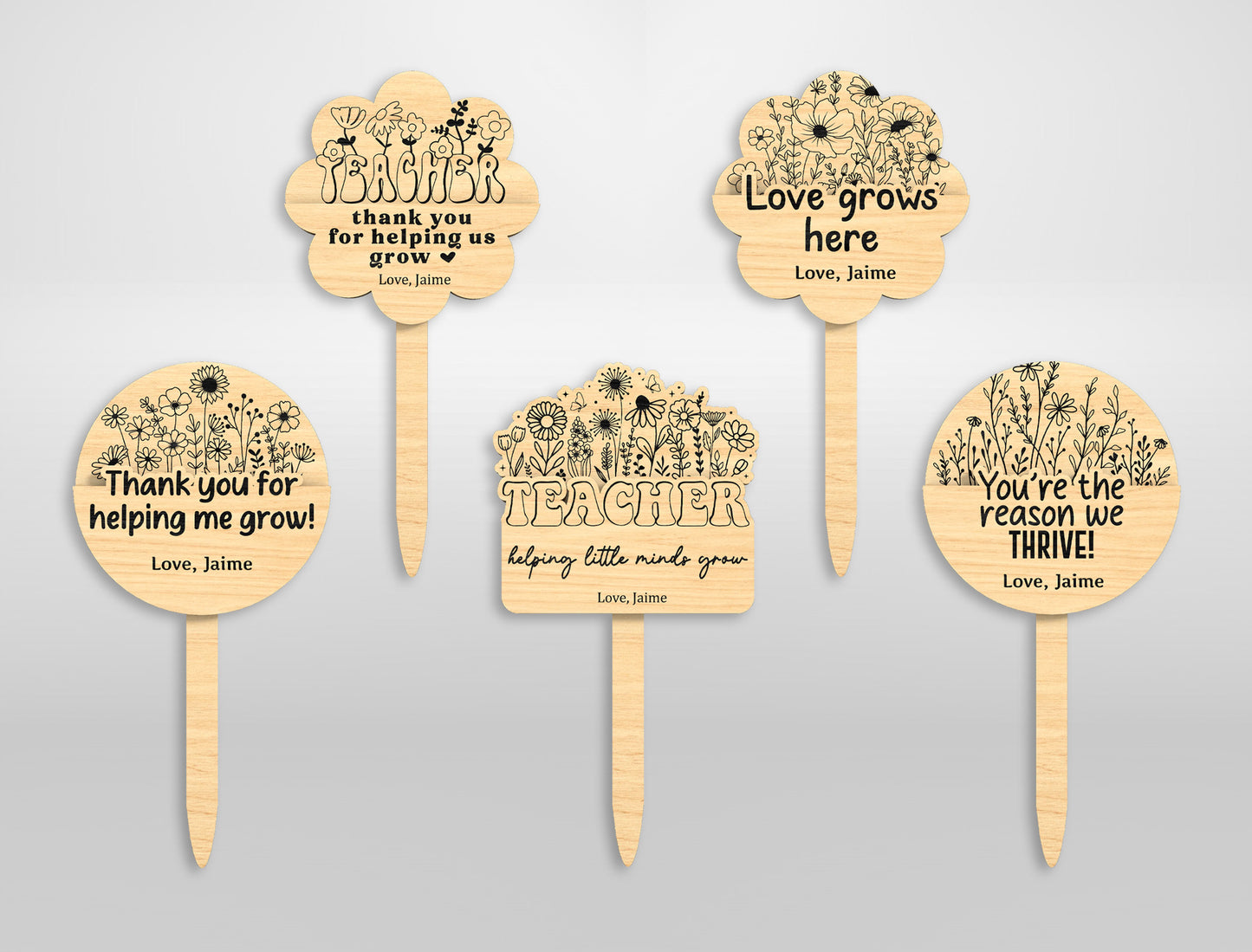 Teacher Gift Card Holder SVG Bundle Laser Cut File for LightBurn and Glowforge