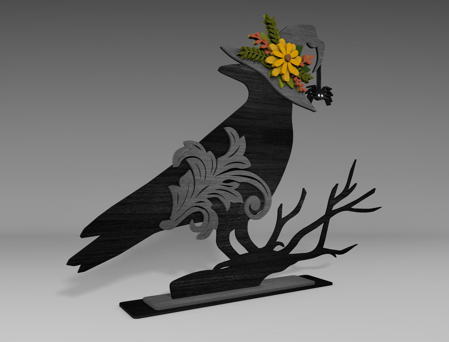 Halloween Raven Crow SVG Bundle for Glowforge xTool LightBurn 3 Designs