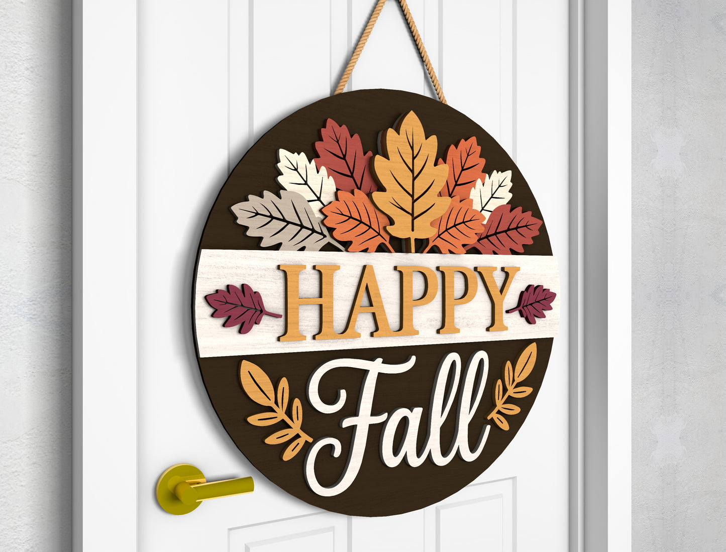 Happy Harvest Tractor and Happy Fall Door Hanger SVG Set for Glowforge xTool LightBurn 2 Designs