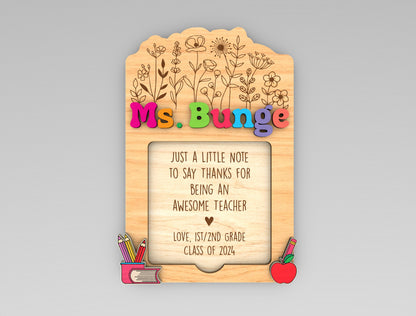 Personalized Teacher Notepad Holder SVG for Glowforge and LightBurn