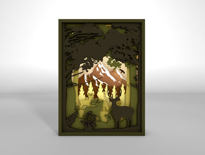 Forest Wall Hanging SVG Multilayer for Glowforge and xTool Laser Cut File