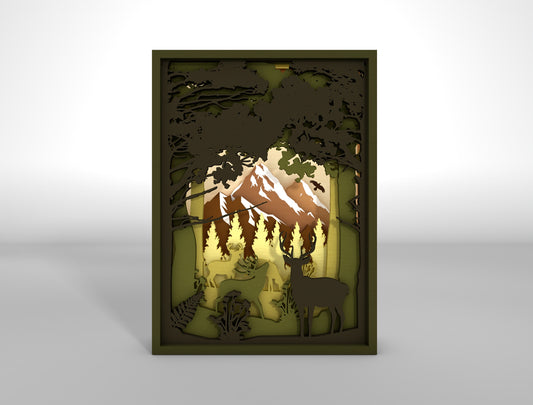 Forest Wall Hanging SVG Multilayer for Glowforge and xTool Laser Cut File