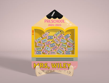 Personalized Teacher Shaker Decor SVG Laser Cut File for LightBurn and Glowforge