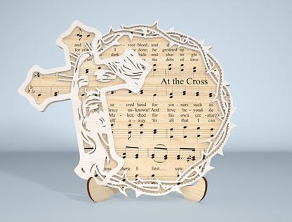 Easter Day Christian Tabletop Decor Laser Cut File | Religious Layered Wood Sign | Ready to Cut | Glowforge, xTool, LightBurn, etc.