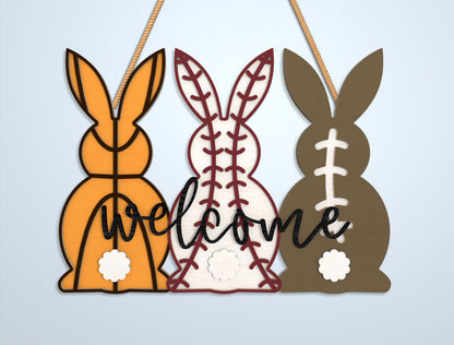 Easter Bunny Welcome Sign SVG Bundle 7 Designs for LightBurn and xTool