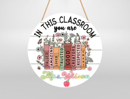 Personalized Book Classroom Door Sign Laser Cut File SVG for xTool and Glowforge