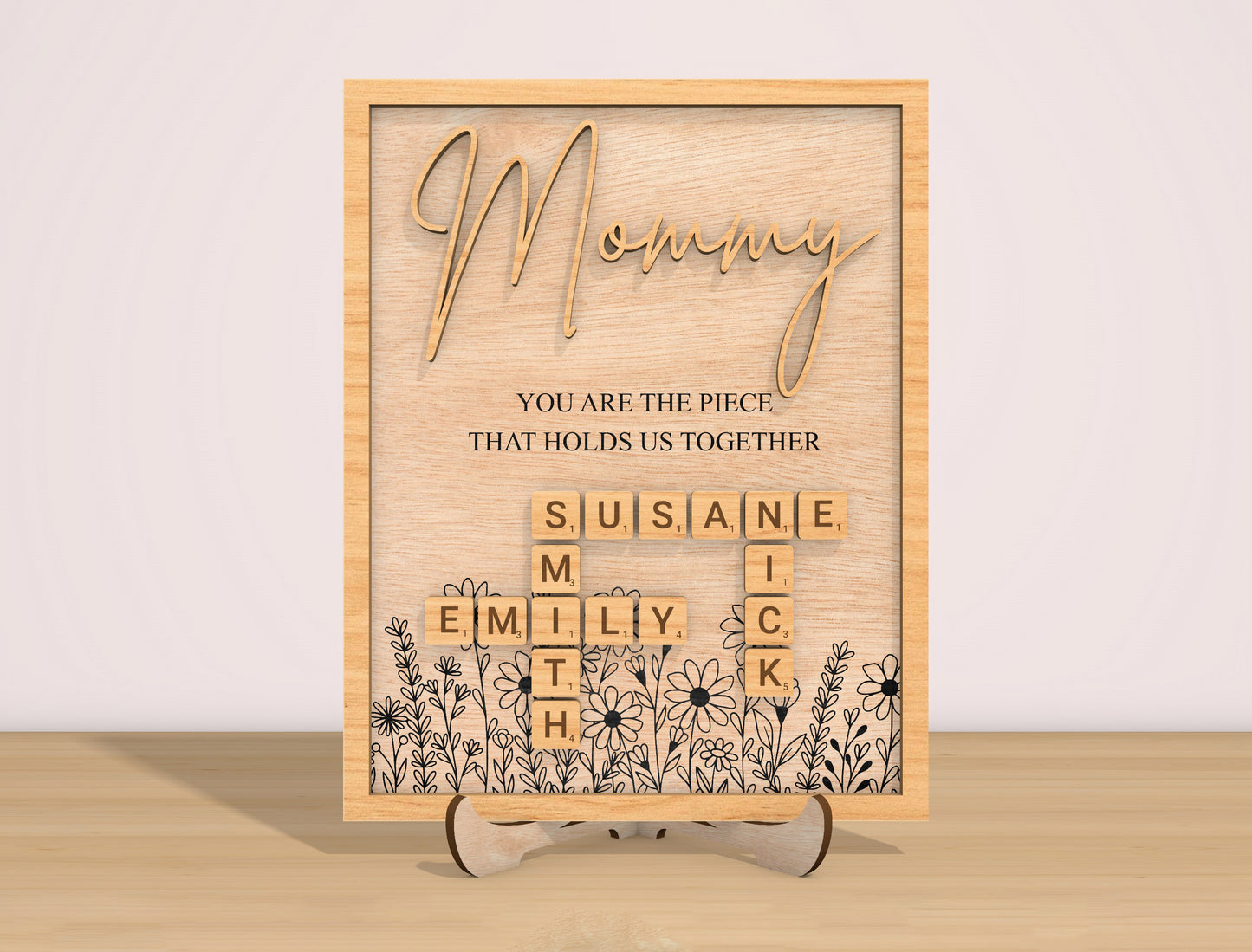 Personalized Mom Scrabble Sign SVG for xTool and Glowforge